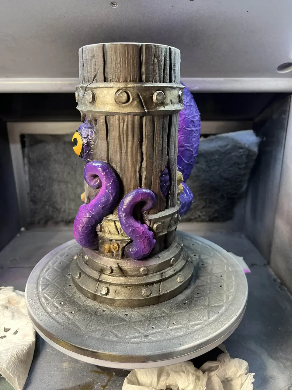 A painted Cthulhu cup