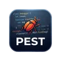 The PEST logo: a stylised beetle
