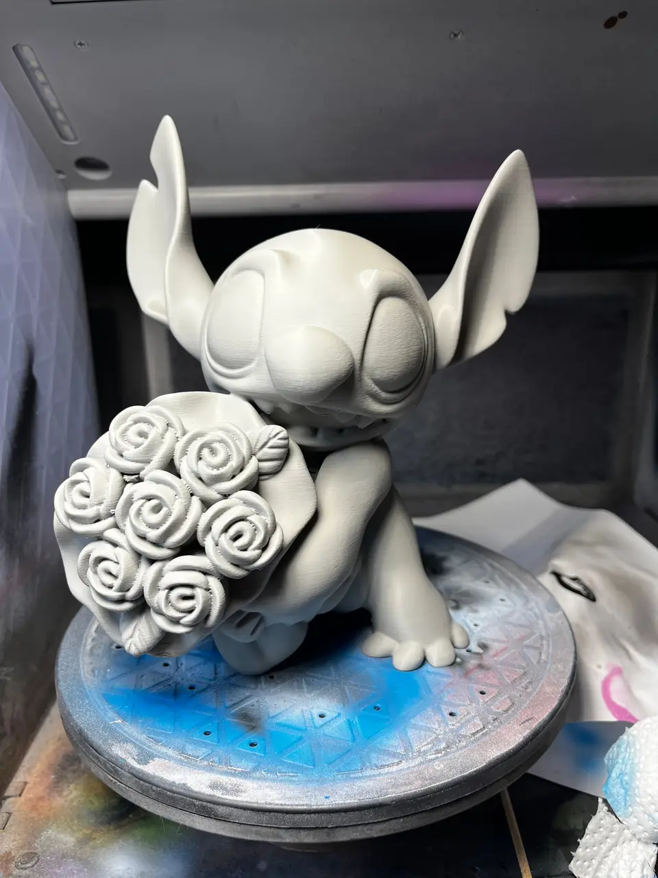 Unpainted 3D print of Stitch